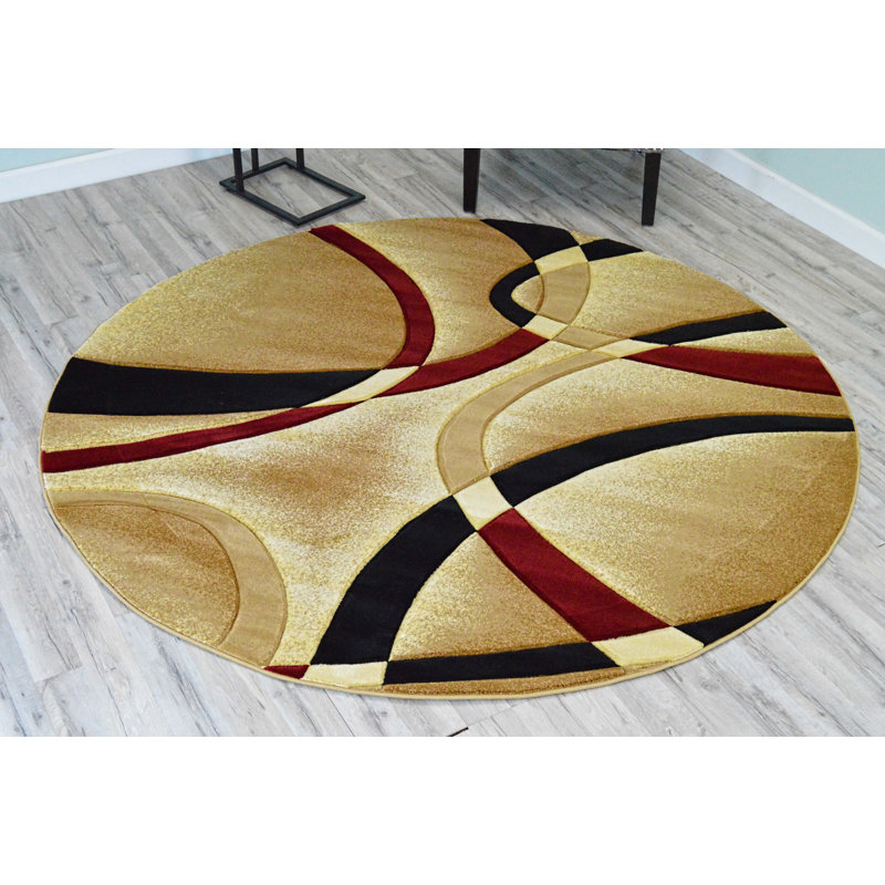 Ivy Bronx Mccampbell Abstract Beige/Burgundy Area Rug & Reviews Wayfair